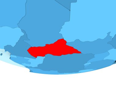 Orta Afrika'da mavi haritada kırmızı