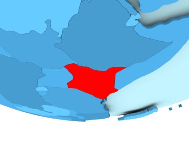 Mavi haritada kırmızı Kenya