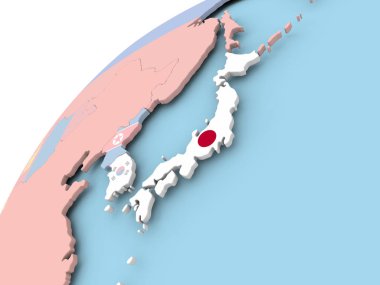 Globe bayrak ile Japonya