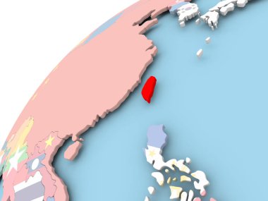 Tayvan bayrağı ile dünya üzerinde