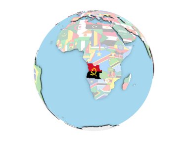 Angola izole küre üzerinde