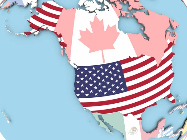 Kazakistan Haritası dünya üzerinde bayrak ile