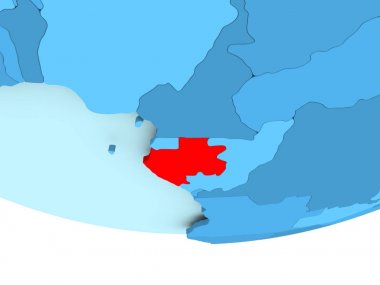 Gabon kırmızı mavi harita üzerinde