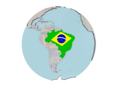 Brezilya dünya üzerinde bayrak ile