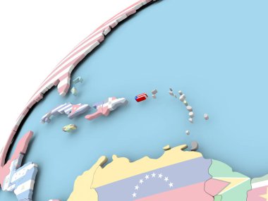 Porto Riko bayrak ile dünya üzerinde