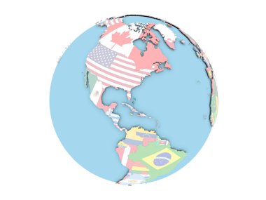 Bahamalar izole küre üzerinde