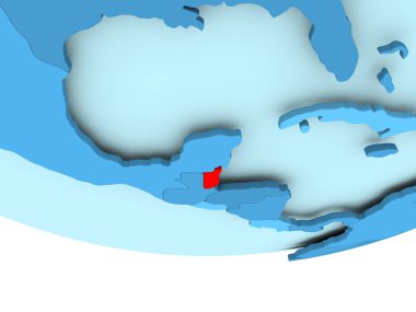 Mavi haritada kırmızı Belize