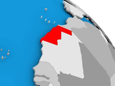 Haritada kırmızı Batı Sahra