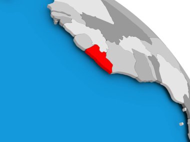 Liberya haritası üzerindeki kırmızı