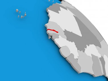 Gambiya haritası üzerindeki kırmızı