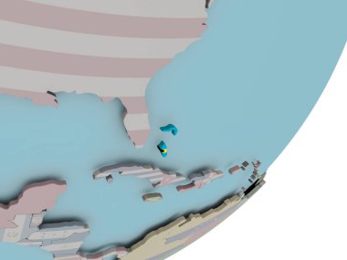 Bahamalar bayrağı ile dünya üzerinde