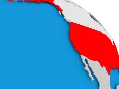 Haritada kırmızı ABD'de