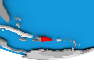 Dominik Cumhuriyeti küre üzerinde