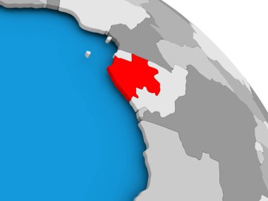 Gabon haritası üzerindeki kırmızı