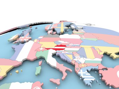 Avusturya bayrağı parlak dünya üzerinde