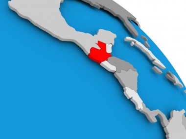 Guatemala Haritası üzerindeki kırmızı