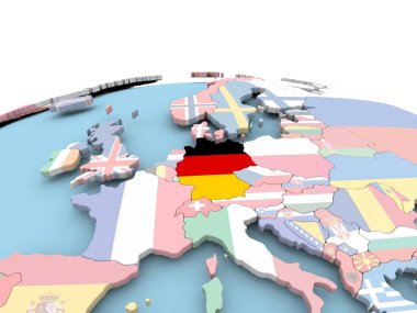 Almanya bayrağı parlak dünya üzerinde