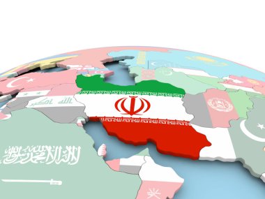 Parlak küre İran bayrağı