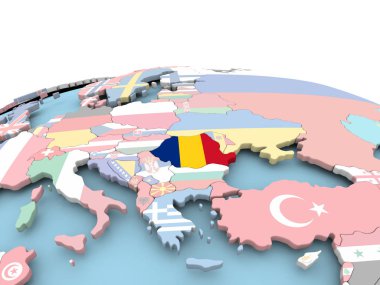 Parlak küre Romanya bayrağı