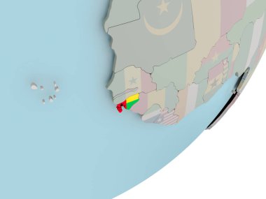 Gine-Bissau bayrakları ile dünya üzerinde