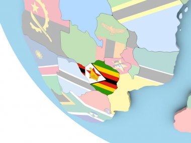 Zimbabve bayrağı dünya üzerinde