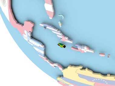 Jamaika dünya üzerinde bayrak ile