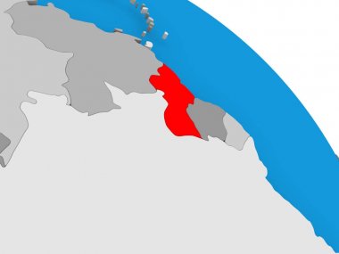 Haritada kırmızılı Guyana