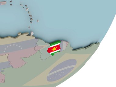 Surinam bayrakları ile dünya üzerinde