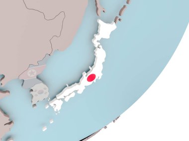 Dünya bayrakları ile üzerinde Japonya