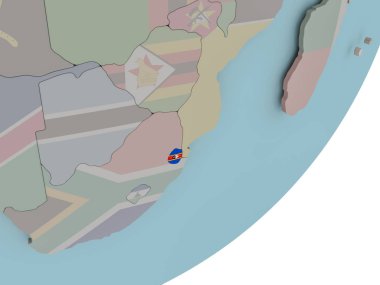 Svaziland bayrakları ile dünya üzerinde