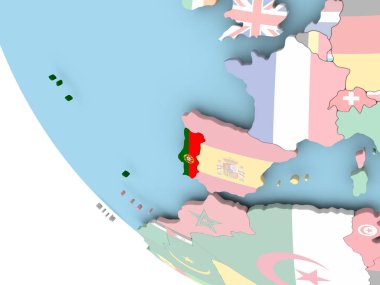 Portekiz Dünya üzerinde bayrak ile