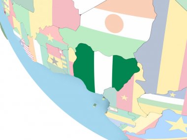 Nijerya dünya üzerinde bayrak ile