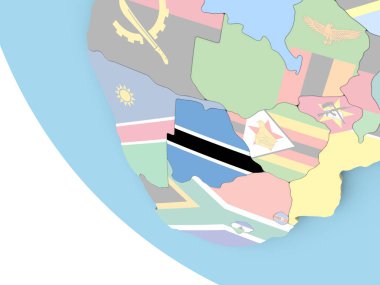 Botsvana bayrağı dünya üzerinde