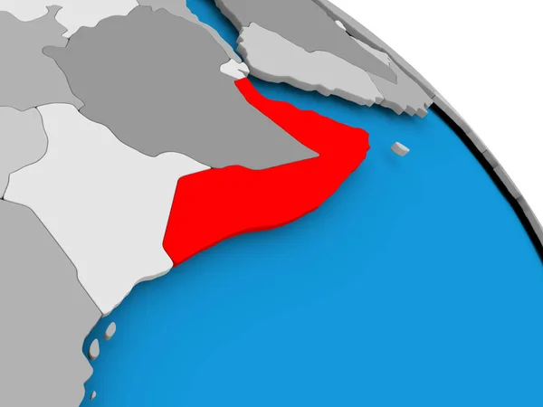Сомалі в червоному на карті — стокове фото