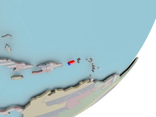 Porto Rico sul globo con bandiere — Foto Stock