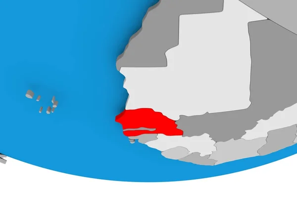 Senegal auf dem Globus — Stockfoto