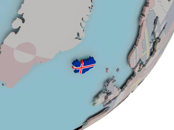Ισλανδία πλανήτη με σημαίες — Φωτογραφία Αρχείου
