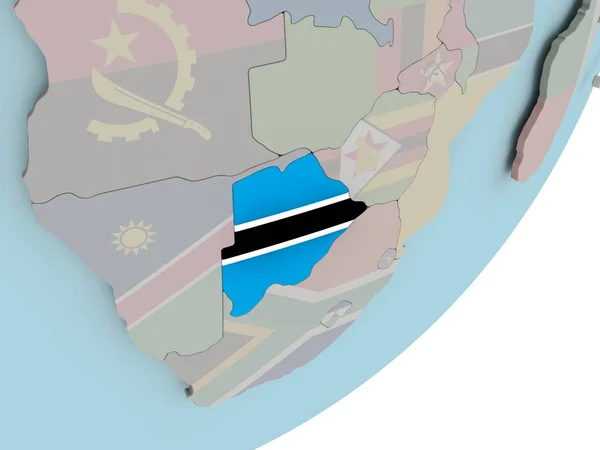 Botswana en globo con banderas —  Fotos de Stock