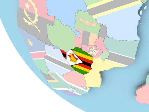 Зімбабве з прапором по всьому світу — стокове фото