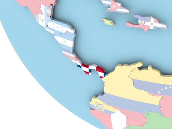 世界のフラグが付いているパナマ — ストック写真