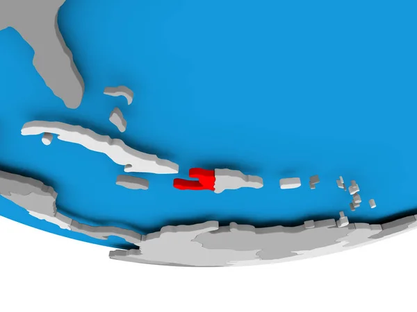 Haiti on globe — Stock Photo, Image