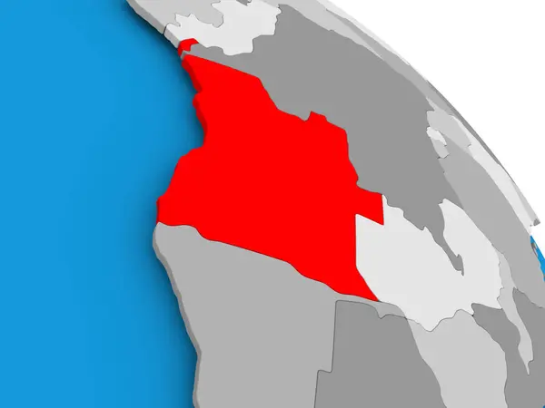 地図上の赤でアンゴラ — ストック写真