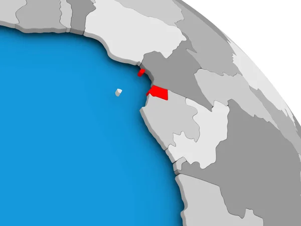 Guiné Equatorial em vermelho no mapa — Fotografia de Stock