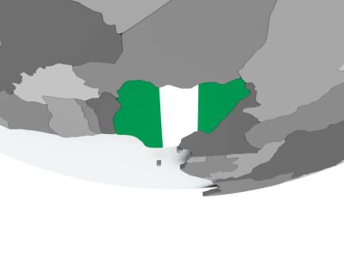 Nijerya dünya üzerinde bayrak ile