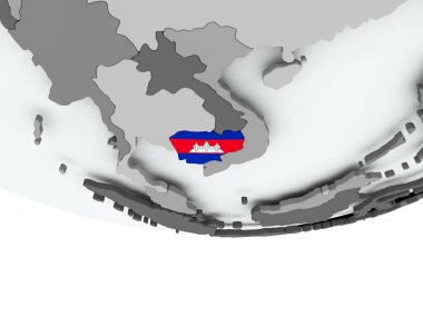Kamboçya bayrağı dünya üzerinde