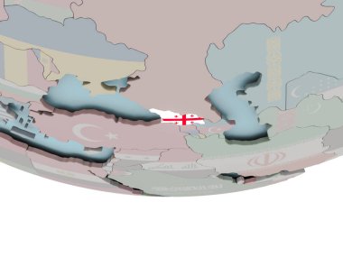 Gürcistan ile dünya üzerinde bayrak