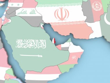 Uganda Haritası dünya üzerinde bayrak ile