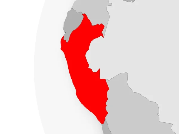 Peru gri dünya üzerinde — Stok fotoğraf