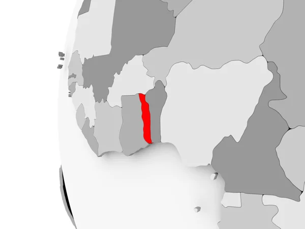 Togo gri dünya üzerinde — Stok fotoğraf