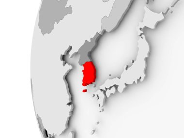 Güney Kore gri dünya üzerinde